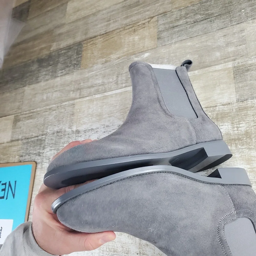 Saint Morta Nomad Mens Chelsea Boot Sz 9 Gray Suede Elastic Panels Slip On Ankle